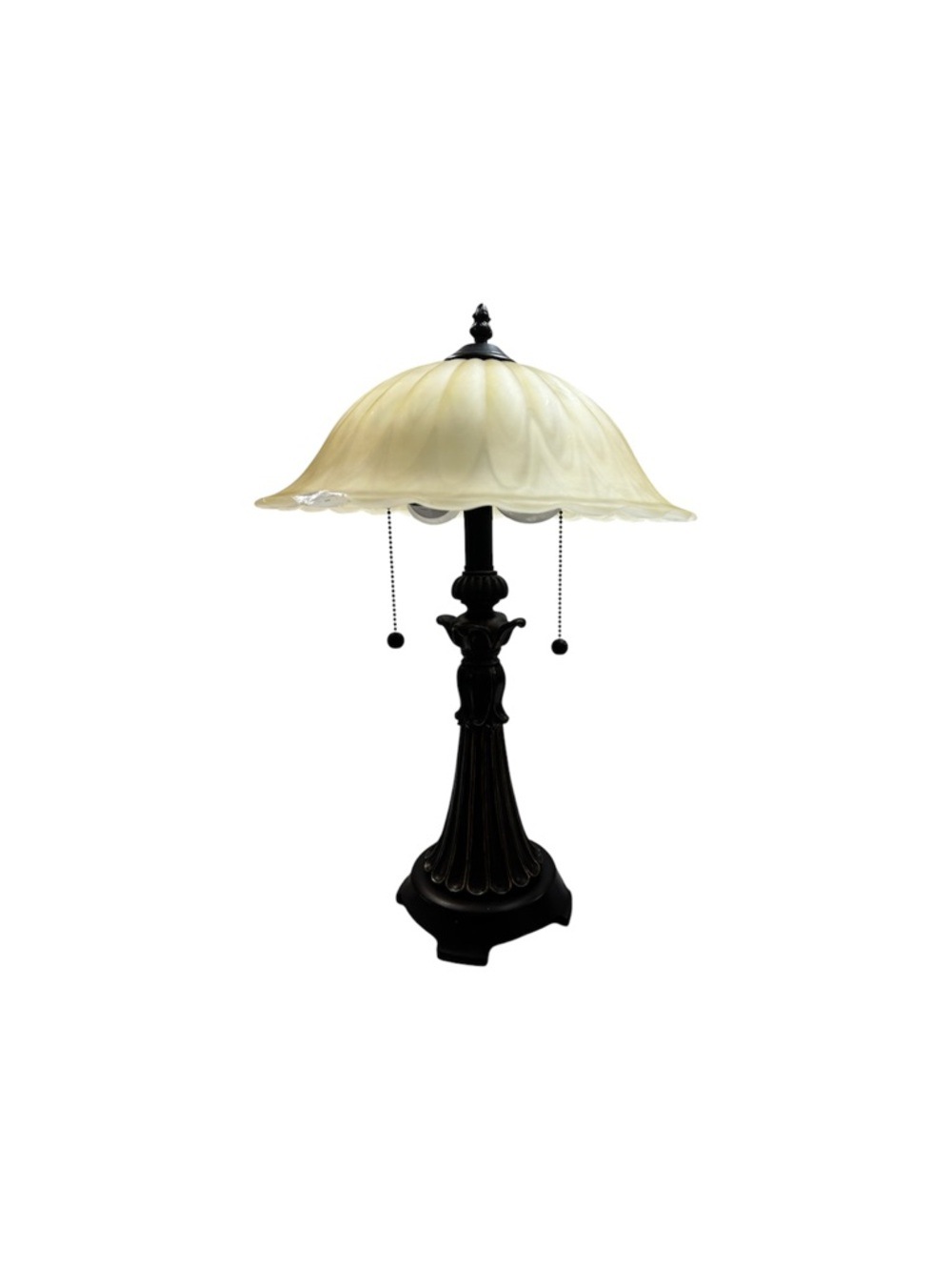 Vintage-Inspired Brown Fairy Lamp with Cream Glass Shade - Picture 4 of 7